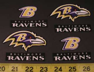 Baltimore Ravens NFL Team Fabric Iron On Appliques NO SEW Shirt Logo 