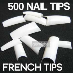 500 WHITE FRENCH ACRYLIC GEL FALSE NAIL ART TIPS N03 2  