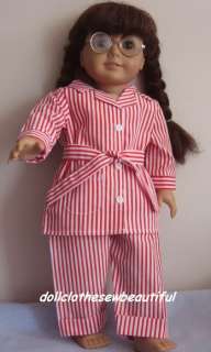 DOLL CLOTHES fits American Girl Molly Striped Pajamas  