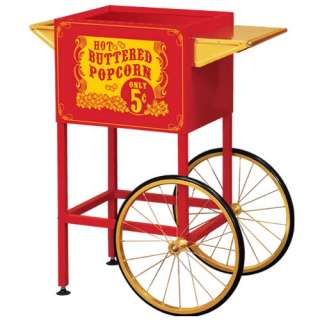 Funtime 8oz Red Popcorn Popper Machine Cart + Popcorn Starter Pack 