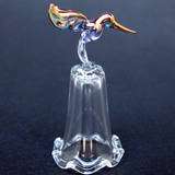 Hummingbird Blown Glass Thimble Crystal Gold Figurine  