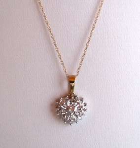 10k Gold 0.25 Carat Diamond Heart Pendant w/ 10K Gold Necklace Chain 