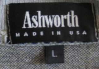 Mens Ashworth Gray Patterned Golf Polo Shirt LARGE  