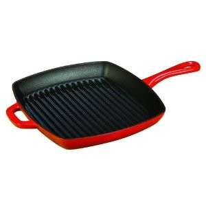 Lodge Color Enamel Cast Iron 10 Square Grill Pan RED  