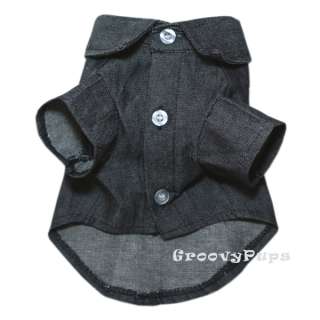 758 S Blue Denim Cotton Shirt Jacket Coat /Dog Cloth  