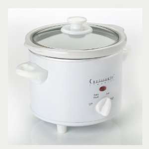 Continental Electric CE33221 2 Quart Round Slow Cooker, White  
