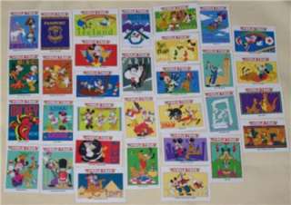Disney Mickey World Tour Rare Trading Cards Lot 32 MINT  