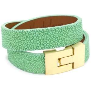    Leighelena Stingray Green Double Wrap Buckle Bracelet Jewelry