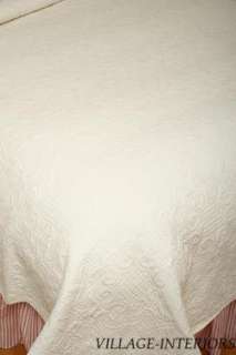HOTEL COLLECTION IVORY MATELASSE KING QUILT COVERLET  