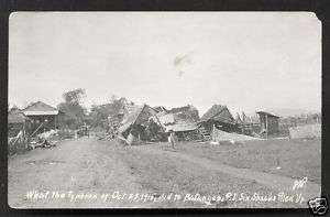 Batangas rppc Typhoon destroyed Shacks Philippines 1915  