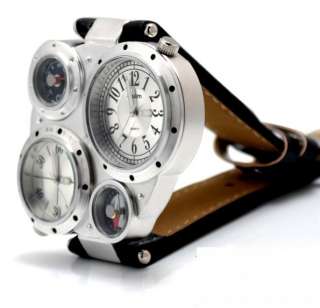 OULM Cool military sport quartz mens watch Analog wristwatch dual 