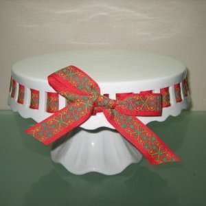 RIBBON DAMASK 12 FOOTED CAKE STAND:  Home & Kitchen