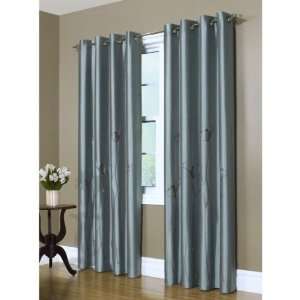   Embroidered Curtains   108x95, Grommet Top, Faux Silk