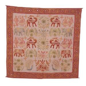   Embroidered Cotton Tapestry Wall Hanging Tablecloth
