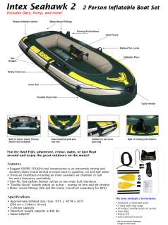 Intex Seahawk 2   Inflatable Boat Set 078257683475  