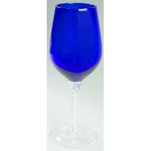  Artland Crystal Braid Cobalt Blue Water Goblet, Crystal 