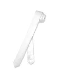 BIAGIO SILK Narrow NeckTie EXTRA Skinny WHITE Thin Mens 1.5 Neck Tie
