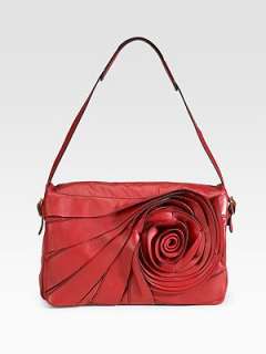 Valentino   Leather Rosette Shoulder Bag    