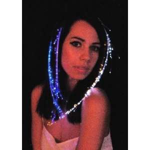   Starlight Fiber Optic Hair Extensions with on/off button black clip