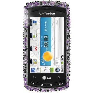 For LG Ally VS740 Purple Zebra Bling Phone Cover Case  