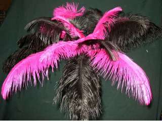 24 WHITE Towers 400 HOT PINK/Black Feather Tops Lights  