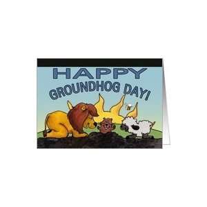  Happy Groundhog Day Lion and Lamb Groundhog Surprise Card 