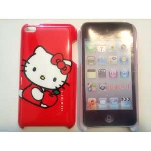 Hello Kitty Image (holding apple) Red Plastic Hard Case Cover for iPod 