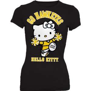   Hawkeyes Hello Kitty Pom Pom Junior Crew Tee Shirt