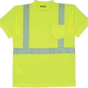  High Visibility Wicking T Shirt, ANSI Class 2, Color Lime 
