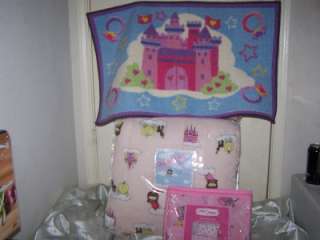   Size Pink 5 Piece Princess Castle Comforter Carpet Rug Set New  