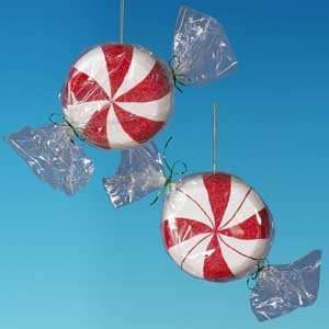   & White Peppermint Candy Christmas Ornament #67708 B