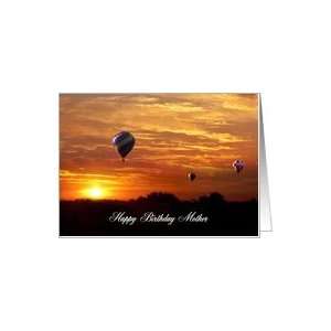  Mothers Birthday, Hot air balloons in the sunrise Card 