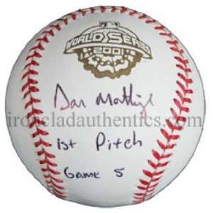  Don Mattingly Signed Baseball w/1st Pitch Game 5 Insc 