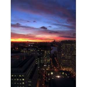 The Sunset from Floor 22 of Canary Wharf London, 8th October 2003 