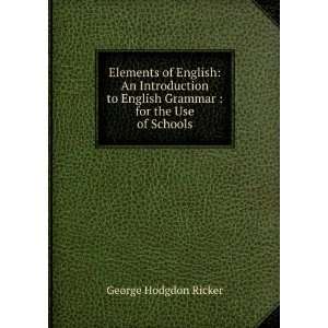  Elements of English An Introduction to English Grammar 