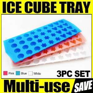  3 Ice Cube Trays Maker Drink Fun Party Mold Bar Cocktail 
