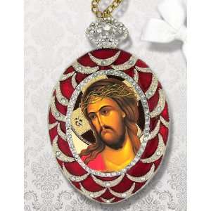  Jeweled Easter Extreme Humility of Christ Jesus Icon Egg 