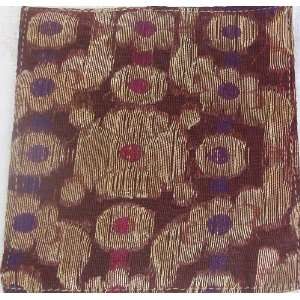  Traditional Indian Ethnic Sari Fabric Glass Coaster 