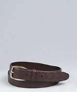 Brioni brown logo stamped leather belt style# 317112301