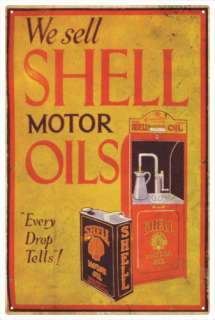 SHELL MOTOR OIL VINTAGE TIN SIGN 20 x 30cm We sell  