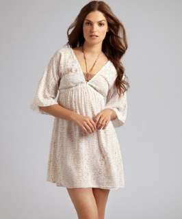 Cool Change white leaf print sequined tunic cover up  BLUEFLY up to 