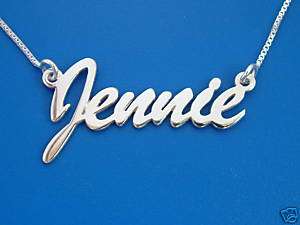 ANY NAME PLATE NECKLACE chain Sterling Silver pendant  