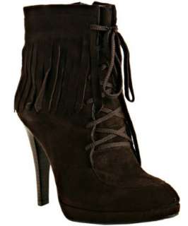 Jeffrey Campbell dark brown suede Man fringed ankle boots   