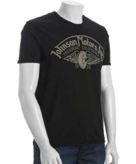 Johnson Motors Inc. jet black jersey Winged Wheel crewneck t shirt 