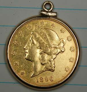   Liberty $20 Double Eagle in 14kt Bezel, Necklace, Coin Jewelry  