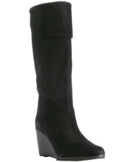KORS Michael Kors black suede cuffed Foxy wedge boots   up 