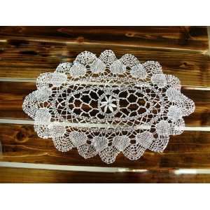  Unique Handmade bobbin lace Oval Doily/Placemat 16x24 