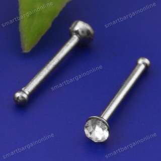   Crystal Stainless Steel Nose Ring Stud Body Piercing Barbell  