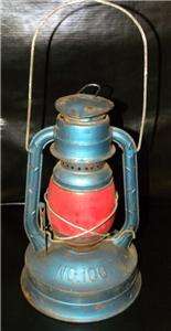 Antique Vintage Red Globe Blue Dietz Lantern ~ No. 100 12  
