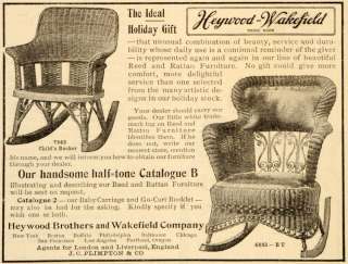 1905 Ad Antique Wicker Rocker Reed Rattan Furniture  